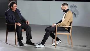 Hugo Sánchez entrevista a Karim Benzema en su programa de TV