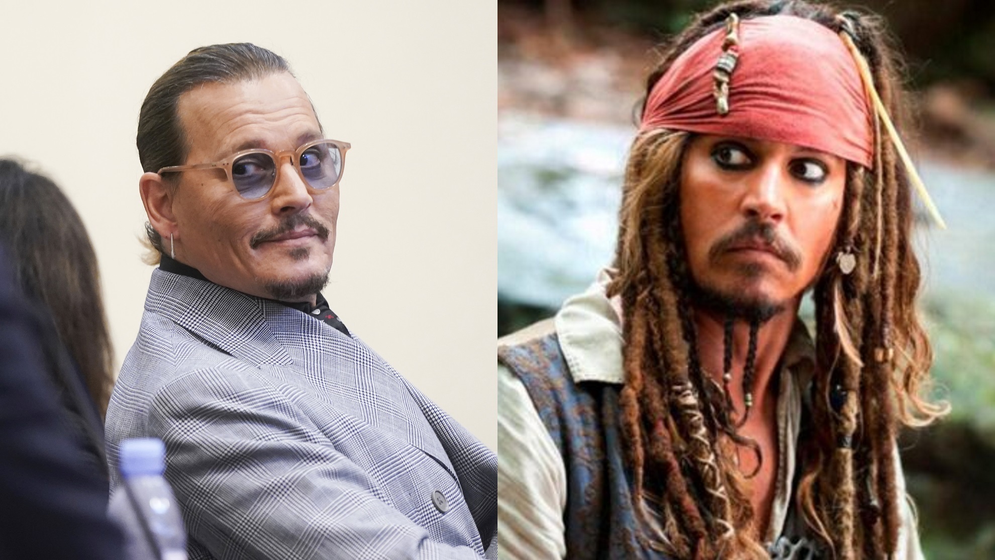 Johnny Depp, en el juicio contra Amber Heard y como el Capitán Jack Sparrow.