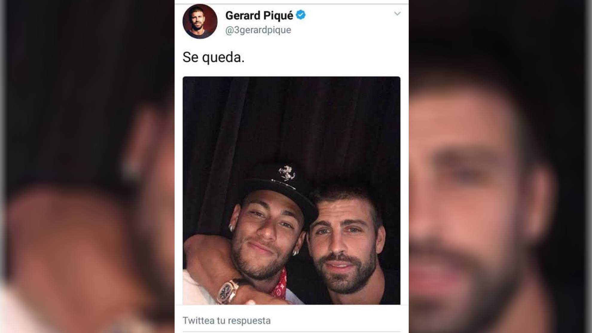 Piqu y el "Se queda" con Neymar.
