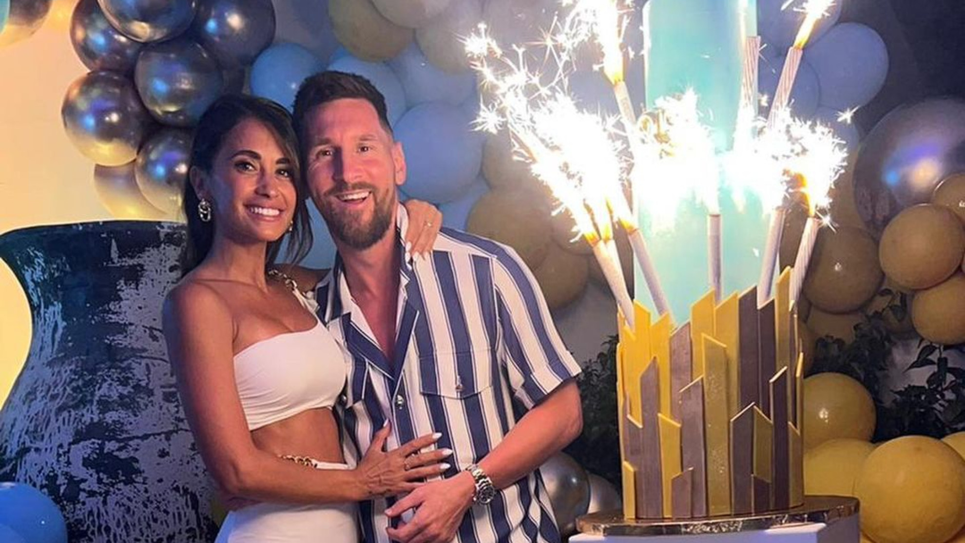 Messi disfruta de su cumpleaños con su esposa, Antonella Roccuzzo