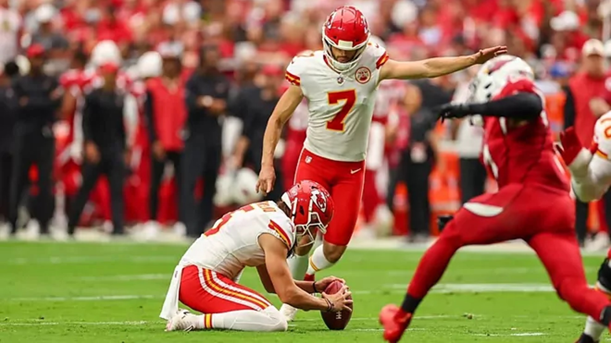 Kansas City Chiefs confirma ausencia del pateador Harrison Butker contra  Los Angeles Chargers