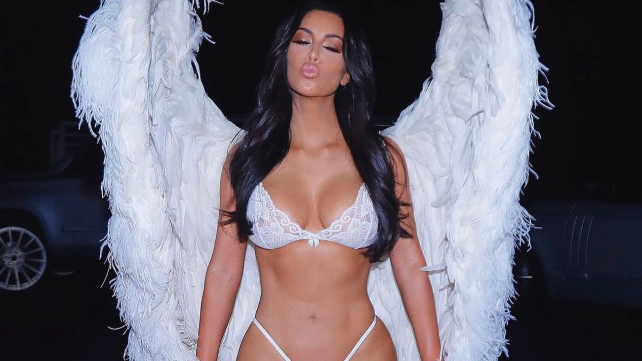 Kim Kardashian elige ser un ngel para Halloween