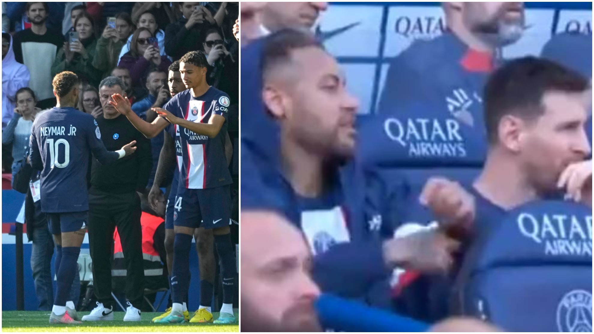 El gesto de Messi y Neymar en el banquillo que no deja a Cristiano Ronaldo  en buen lugar | Marcausa