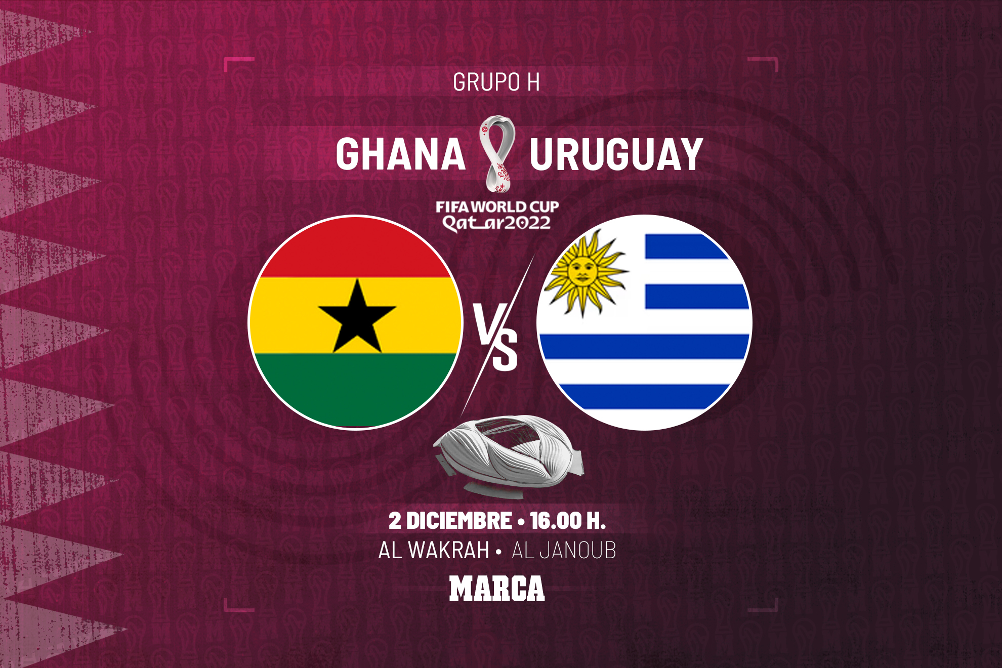 Copa Mundial Qatar 2022  Ghana vs. Uruguay: horario y dónde ver