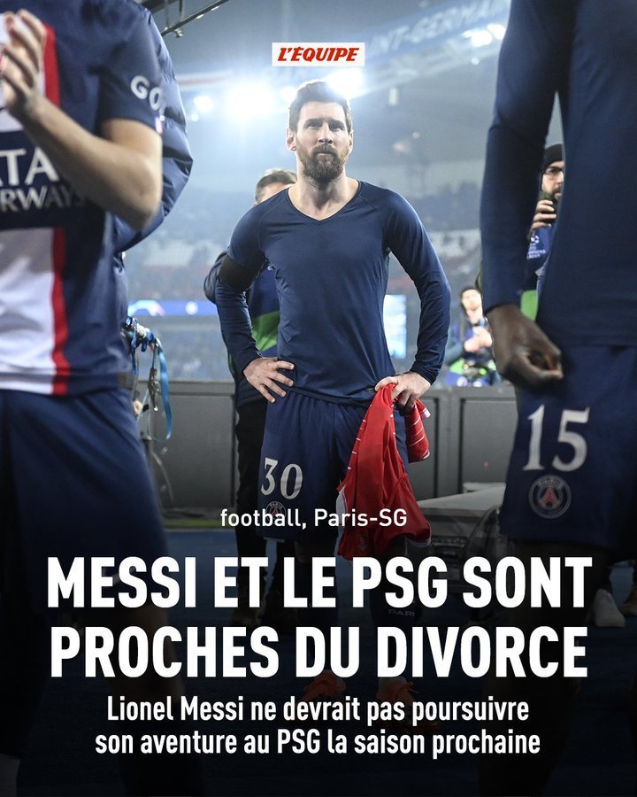 Lionel Leo Messi PSG Pars Saint-Germain L'Equipe soccer Ligue 1 Francia