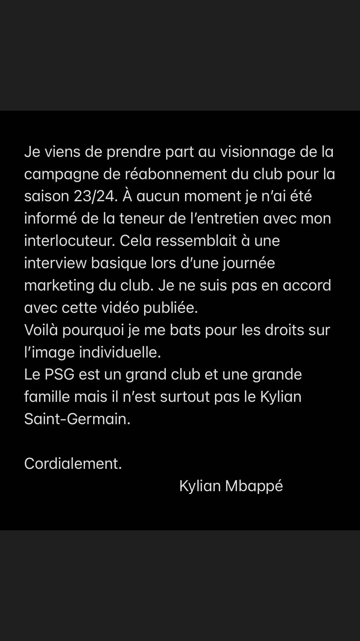 Kyliam Mbapp PSG Pars Saint-Germain comunicado campaa abonos Ligue 1 soccer Francia