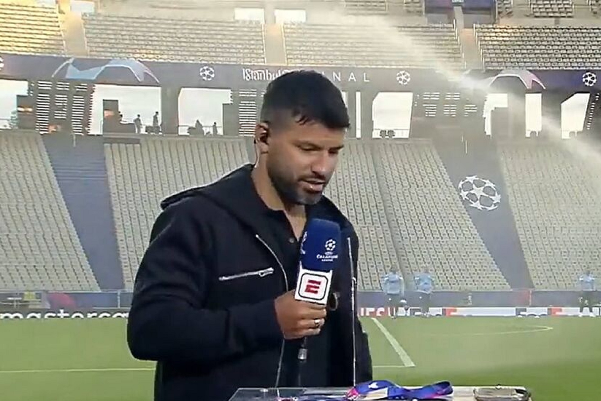 Kun Agüero es analista de ESPN en Argentina para la Final de la Champions League