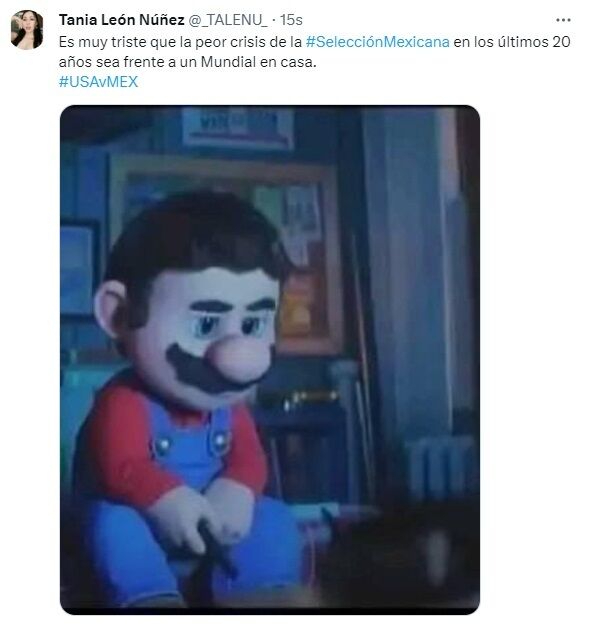 Mario Bros est sumamente triste por esta derrota con el Mundial en...