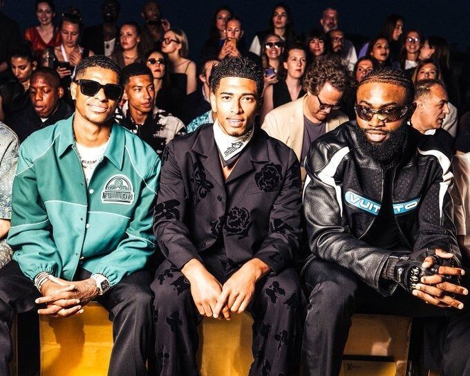 Marcus Rashford, Jude Bellingham and Jaylen Brown en la Paris Fashion...