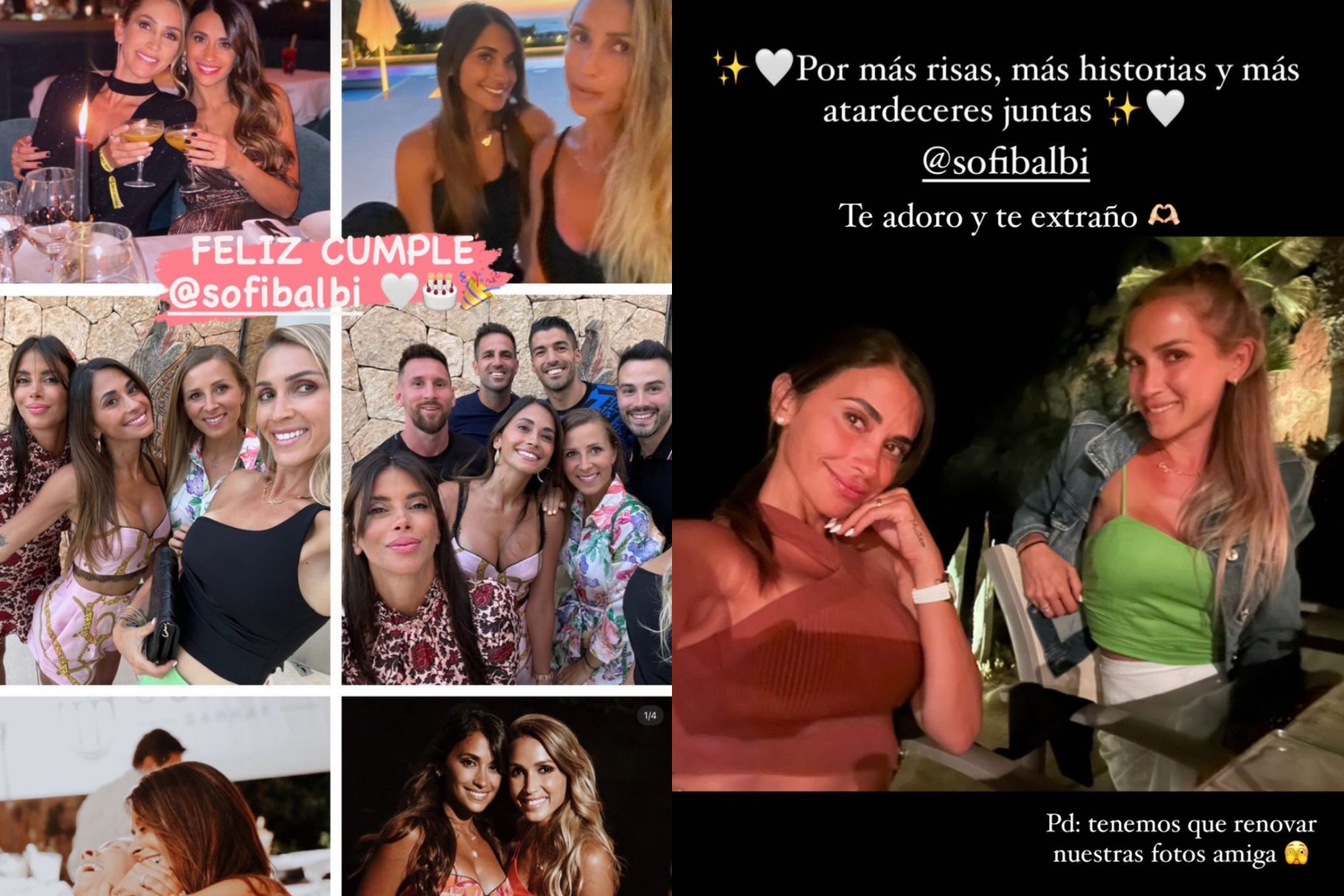 La felicitacin y la indirecta de Antonela a Sofi Balbi a travs de historias de Instagram.