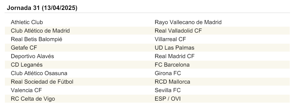 Jornada 31