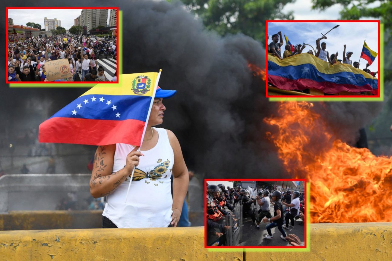 La oposicin al rgimen chavista tom las calles de ciudades como...