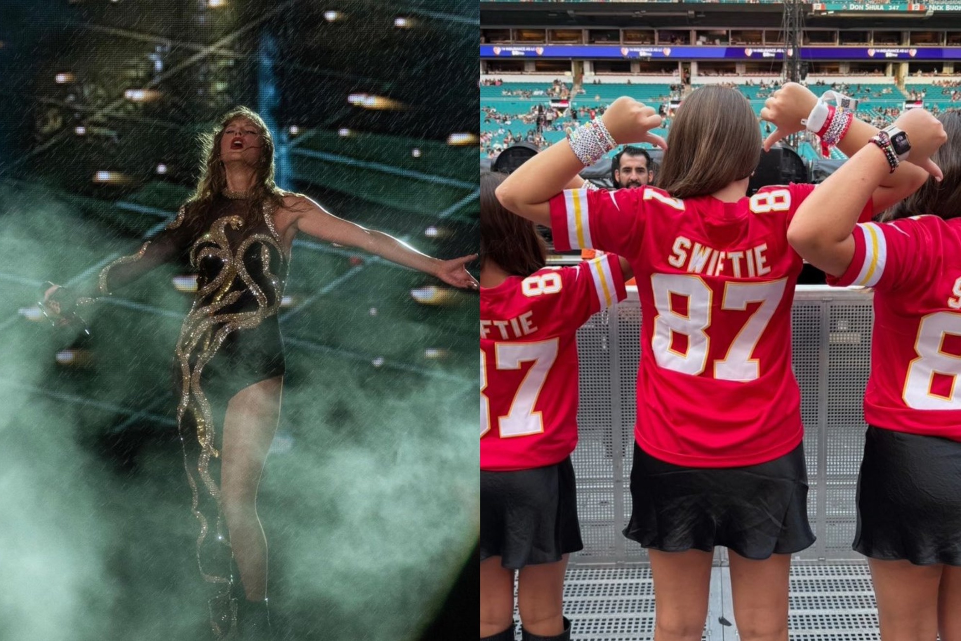 Taylor Swift reacciona a tres chicas que llevaban la camiseta de Travis Kelce