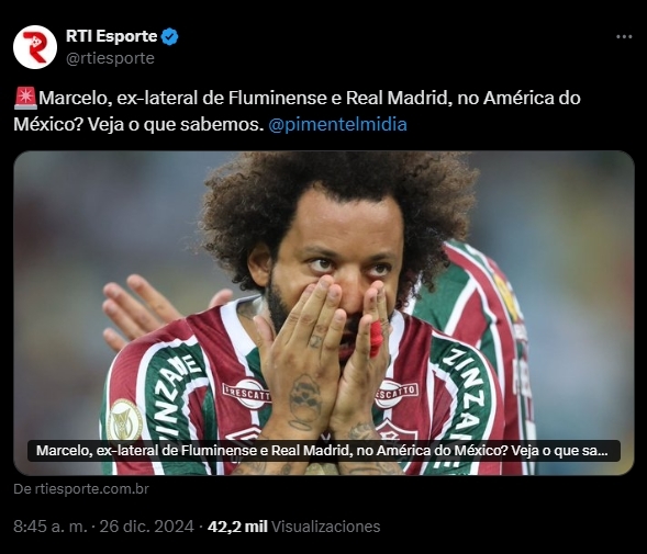 Desde Brasil informan que Marcelo ya negocia con Amrica para emigrar a Mxico