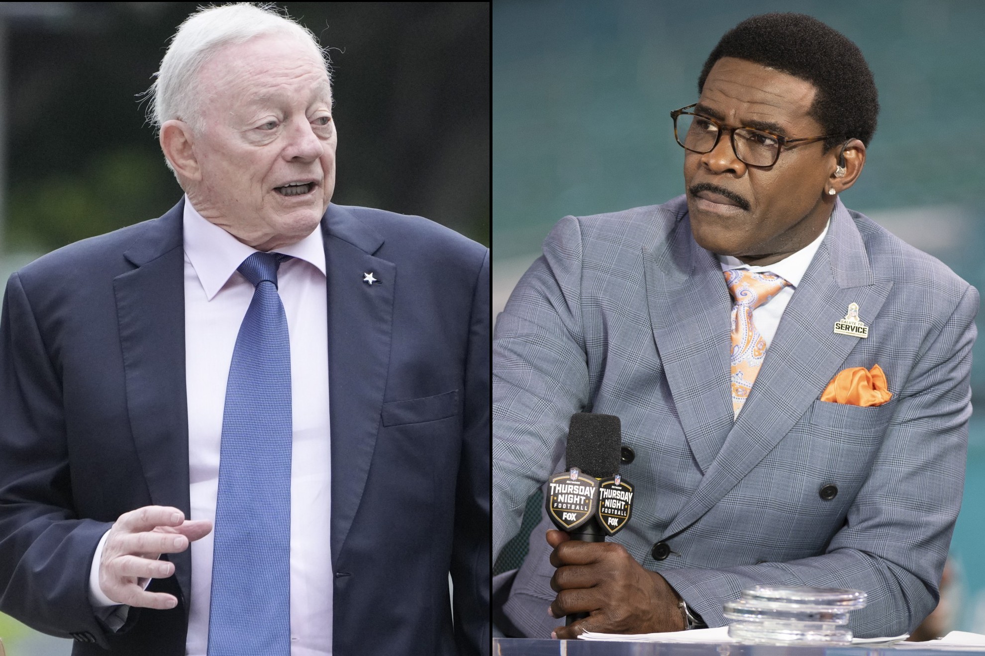 Jerry Jones y Michael Irvin.